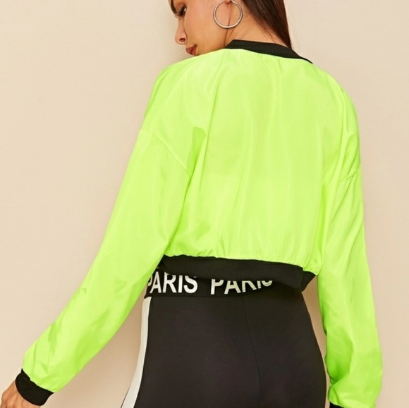 Neon Green Bomber Jacket - Picture 3 of 3